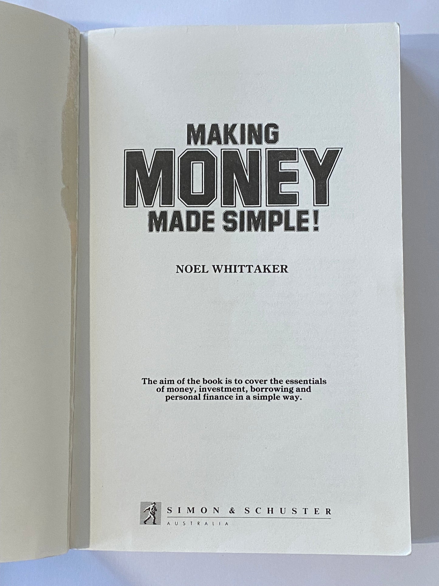 Making Money Made Simple! Noel Whittaker Paperback 1994 GD