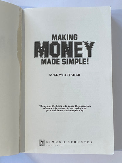 Making Money Made Simple! Noel Whittaker Paperback 1994 GD