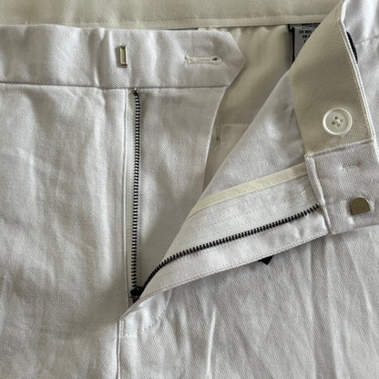 Tarocash Men’s Linen Pants White Sz 44-inch Waist Dune Slim Stretch Zip Fly NWT
