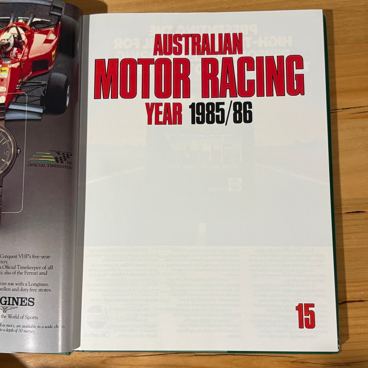 Australian Motor Racing Year 15 1985/86 Hardcover GD