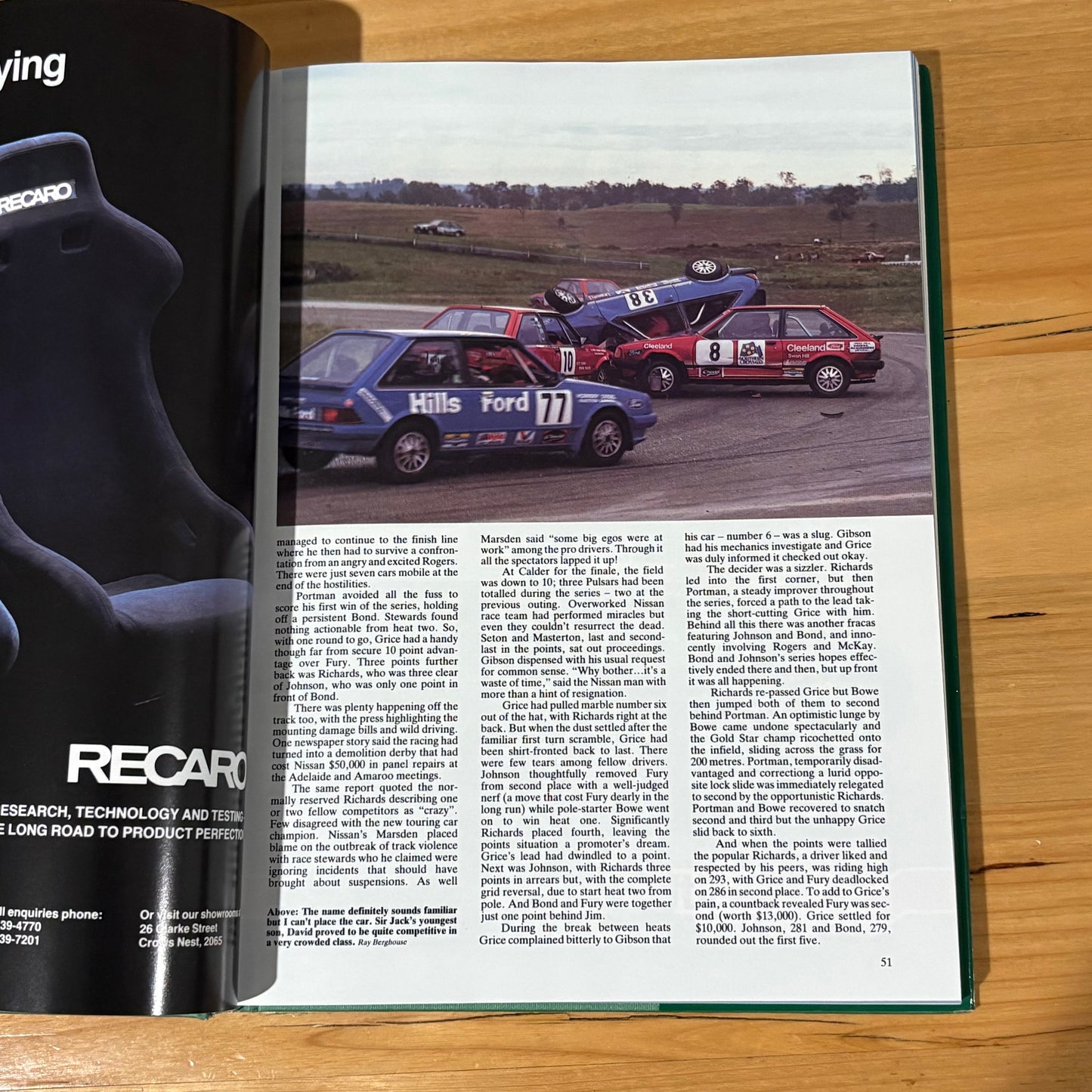 Australian Motor Racing Year 15 1985/86 Hardcover GD