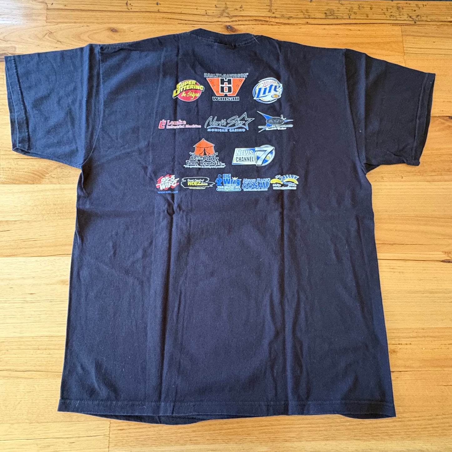 Firefighters For MDA Wausau Wisconsin T-Shirt Black Short Sleeve Size XL