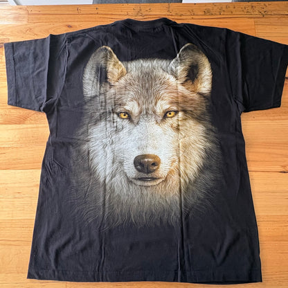 Rock Chang High Definition Wolf T-Shirt Black Short Sleeve Size Extra Large