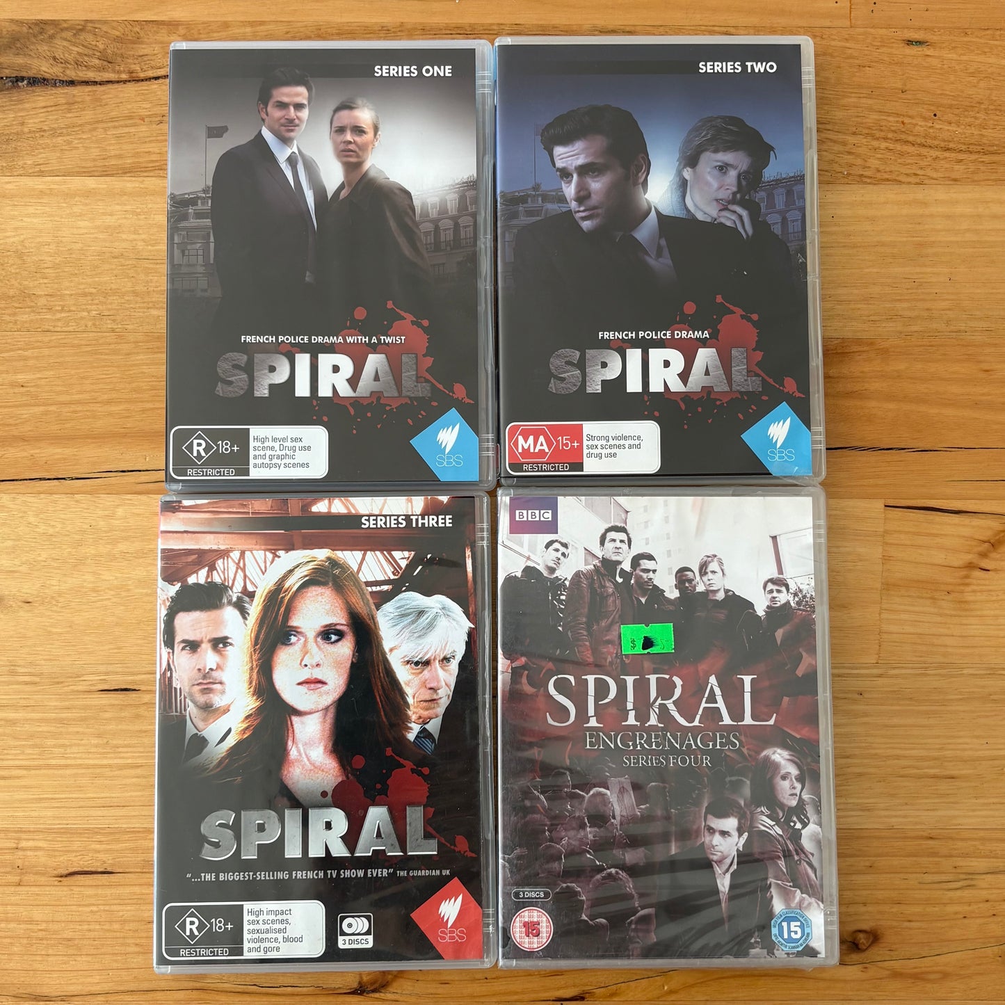 Spiral Series 1-4 DVD French Police Drama 2-Disc Set PAL VGC