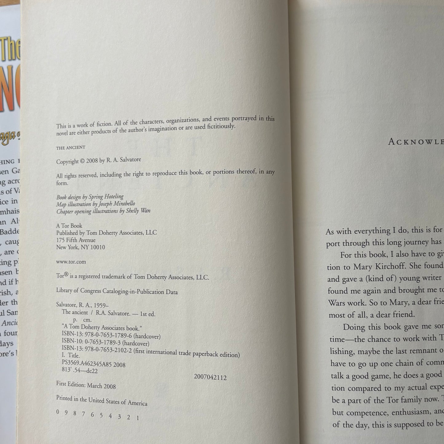 The Ancient by R.A. Salvatore Saga Of The First King Hardcover 2008 GD