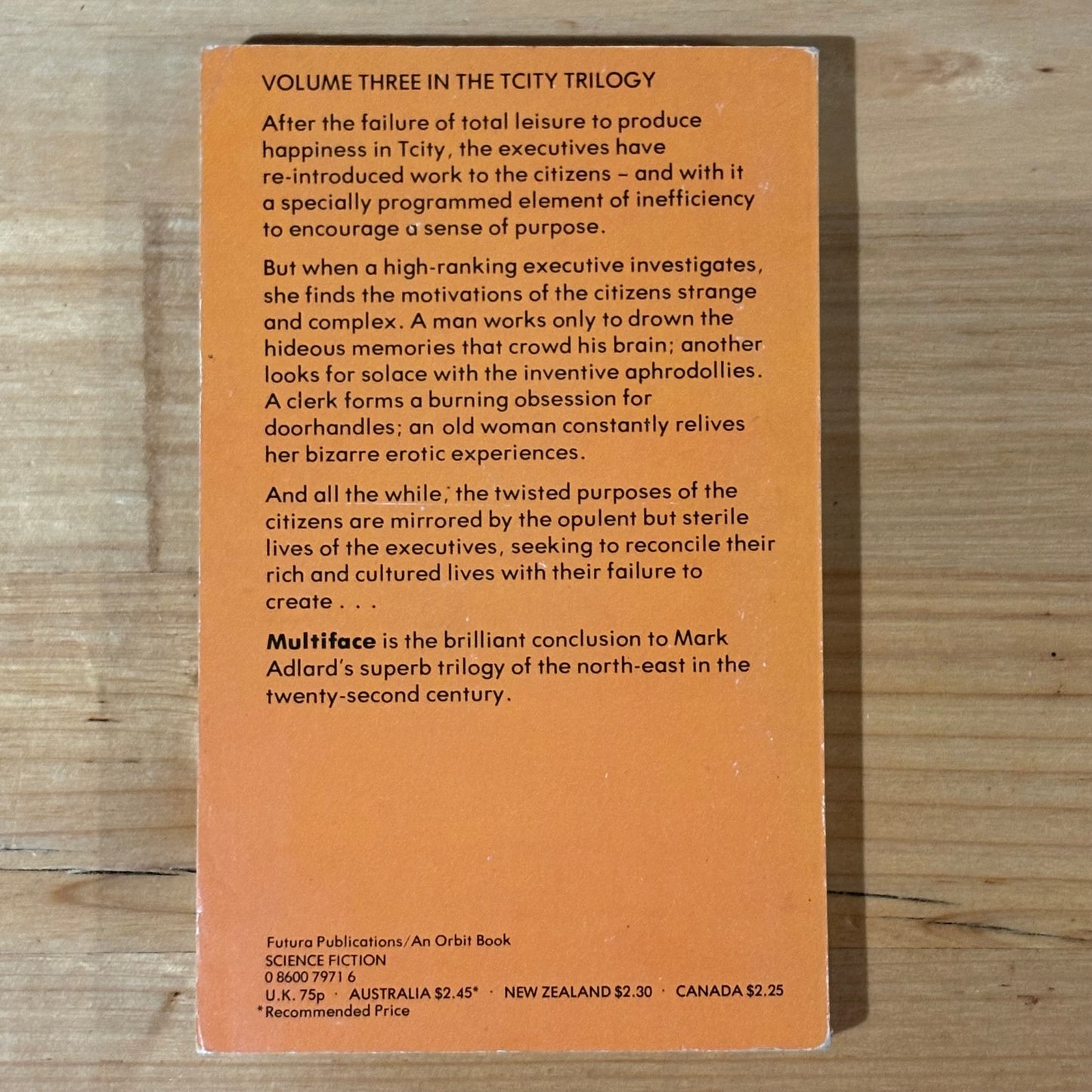 The Tcity Trilogy Mark Adlard Paperback Interface Volteface Multiface 1977