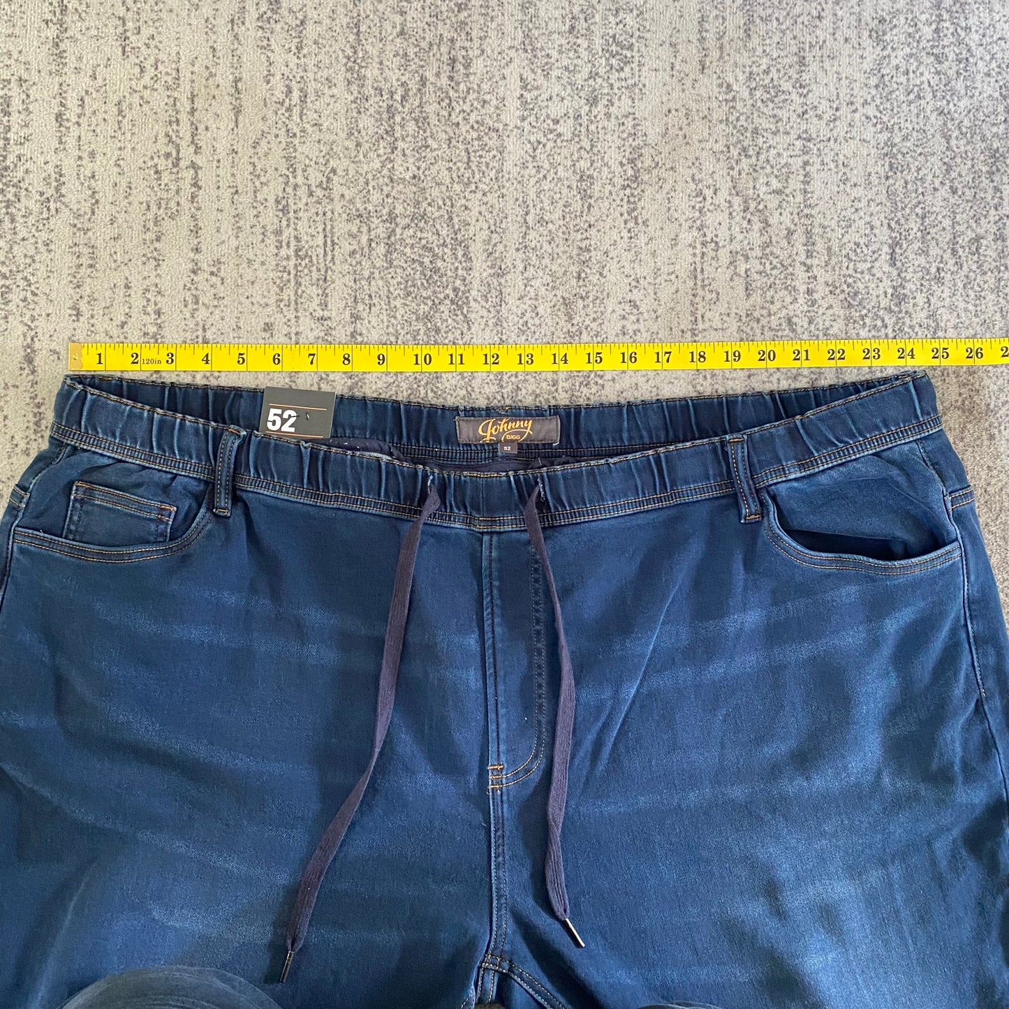 Johnny Bigg Men’s Blue Jeans SZ 52-inch Waist Draw String New Without Tags