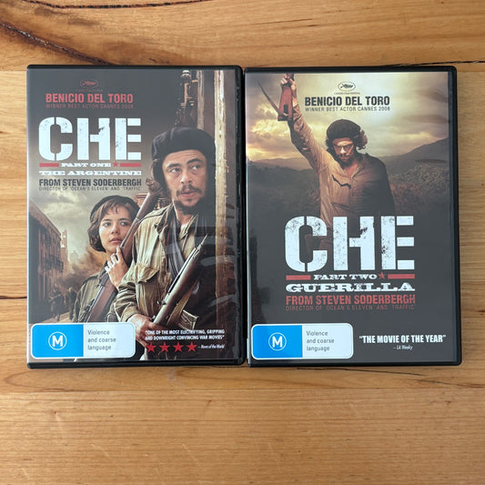 Che Parts 1 & 2 DVD Benicio Del Toro Historical Drama PAL 4 VGC