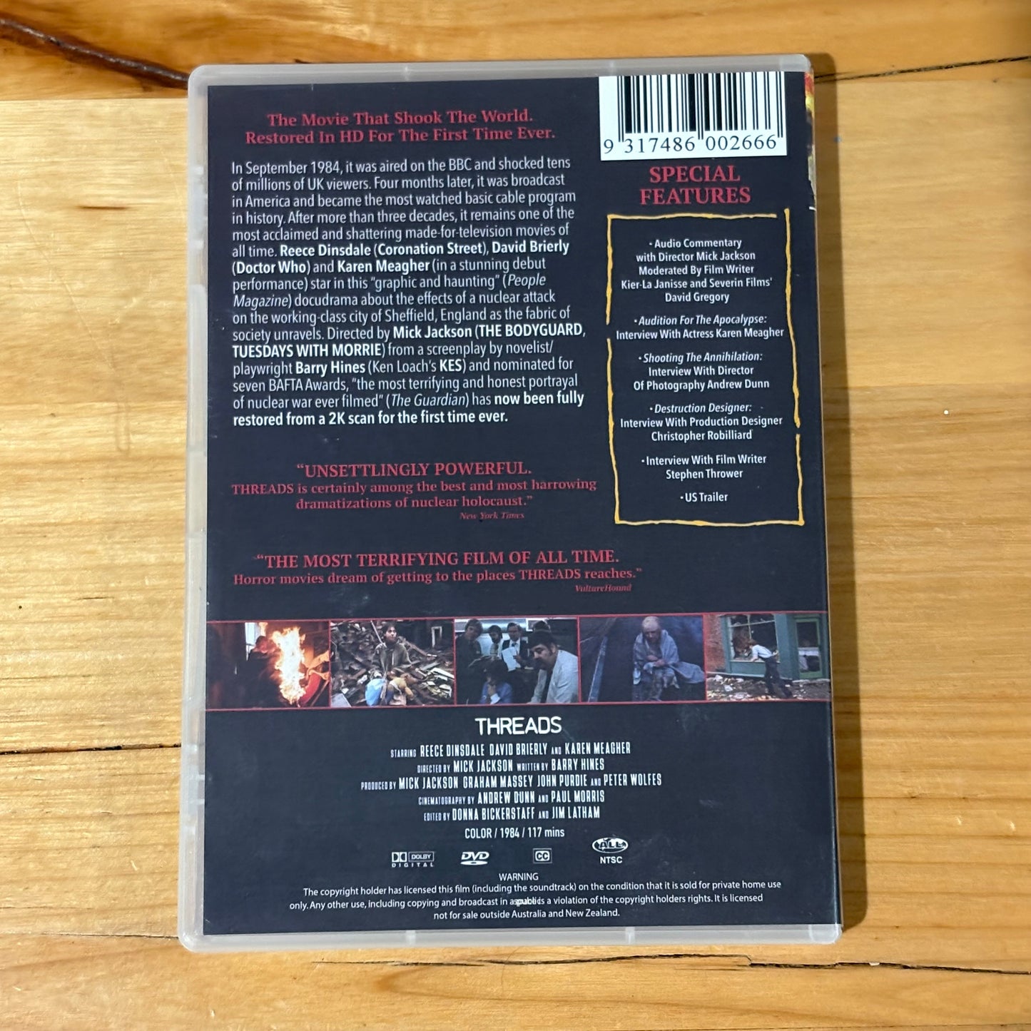 Threads DVD British Cult Movie NTSC ALL VGC