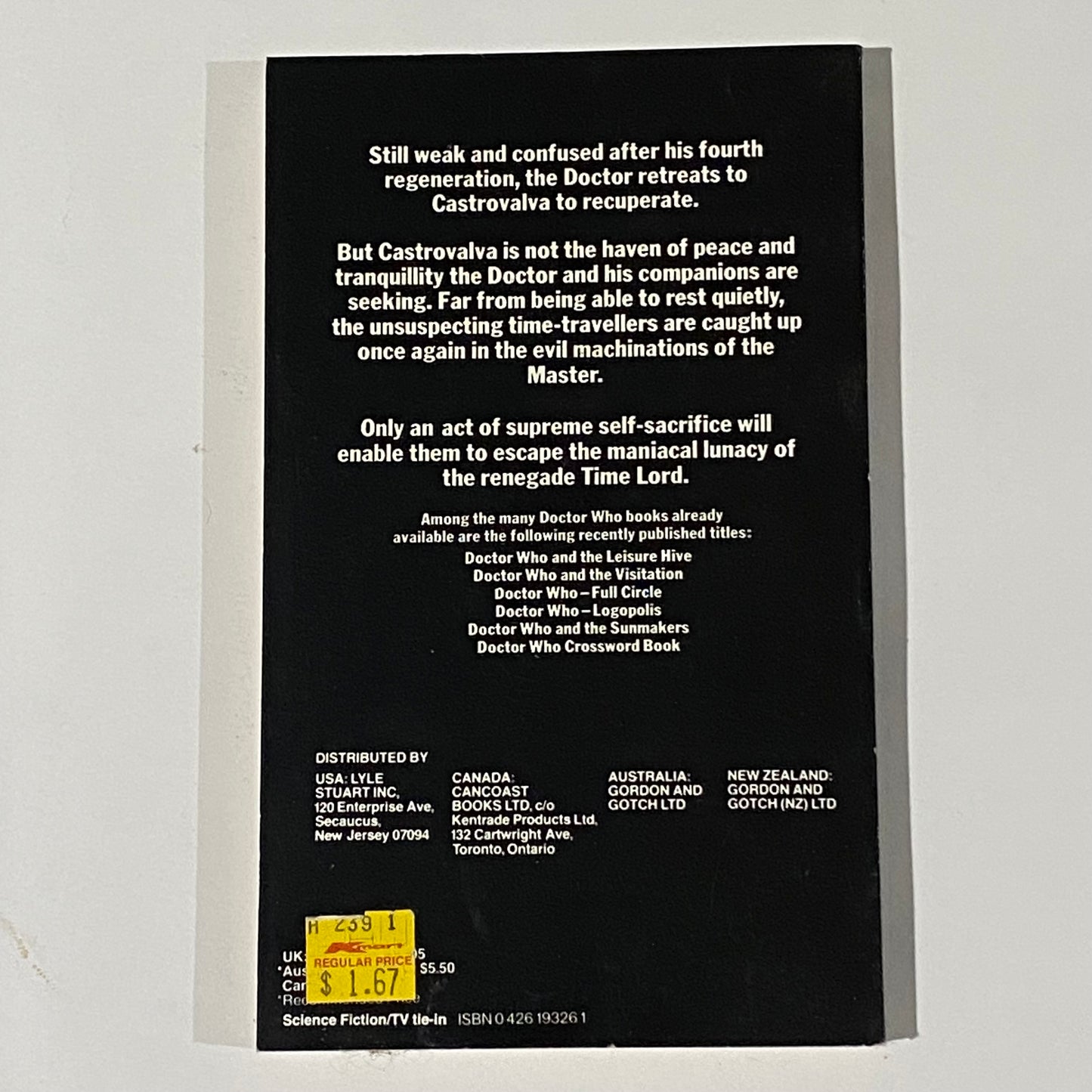 Doctor Who Paperback Novel Bundle 1980s Bidmead Grimwade Target Books VGC