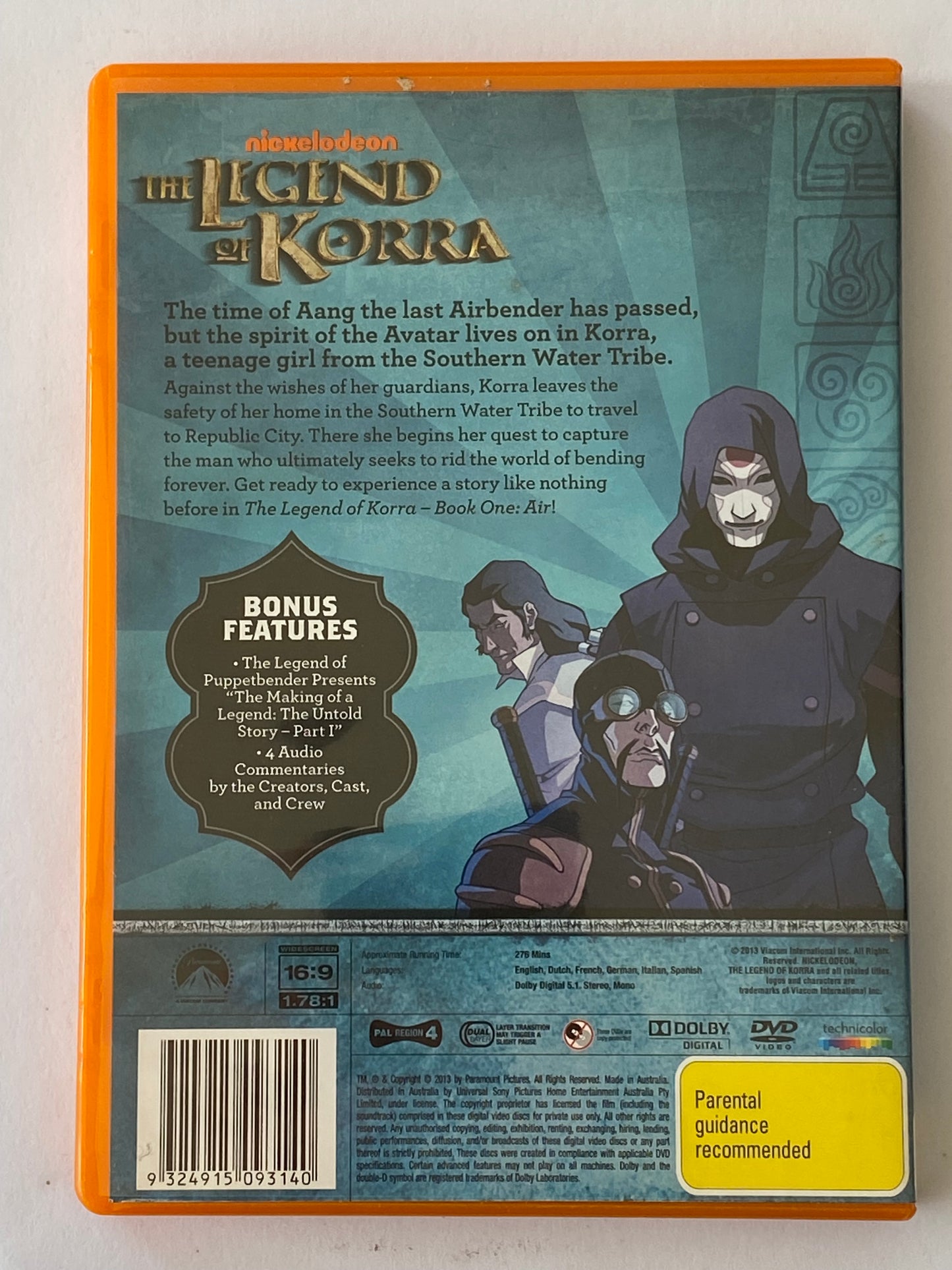 The Legend of Korra Book 1,3 and 4 DVD Animation 2-Disc Set PAL 4 VGC