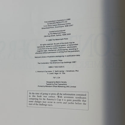 The Contenders Americas Cup Challenge 1987 Hardcover VTG GD