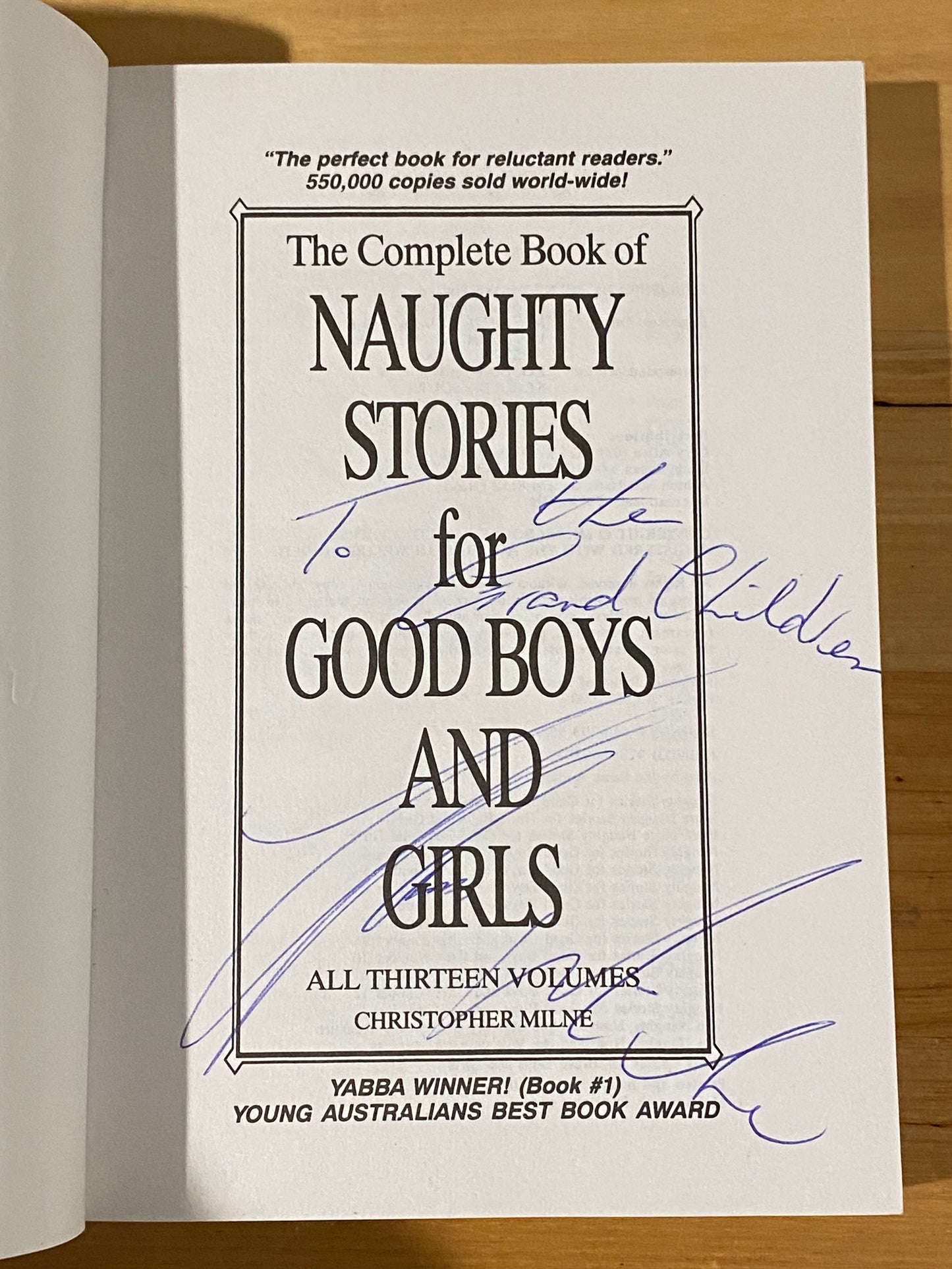 Naughty Stories For Good Boys And Girls by Christopher Milne 2000 Paperback Signed VGC