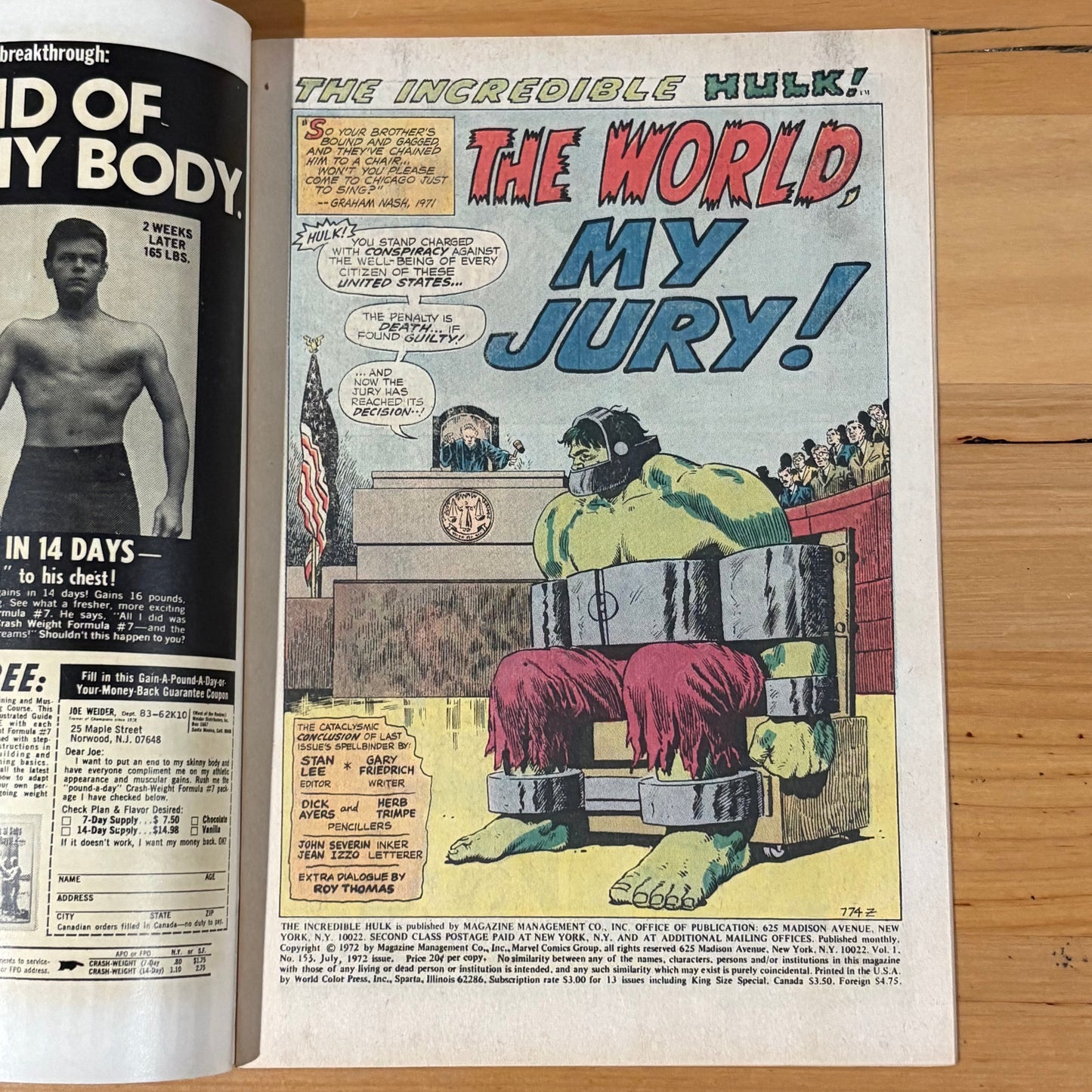 The Incredible Hulk (1968) #153 Fine Grade Silver Age Comic Book