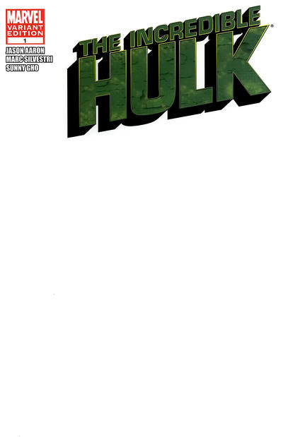 INCREDIBLE HULK (2011) #1 BLANK VARIANT (NM)