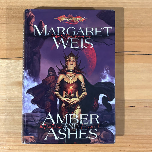 Amber and Ashes by Margaret Weis Dragonlance Fantasy Hardcover 2004 Ex-Library