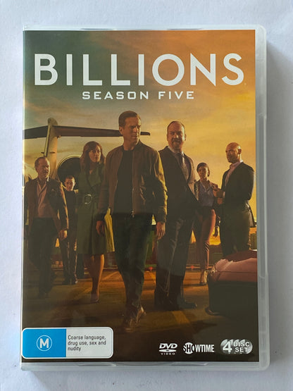 Billions Season 5 & 6 DVD Damian Lewis Paul Giamatti 4-Disc Set NTSC 2,4,5 VGC