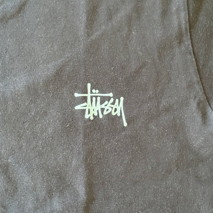 Stussy Double Sided Logo T-Shirt Black Short Sleeve Size Small