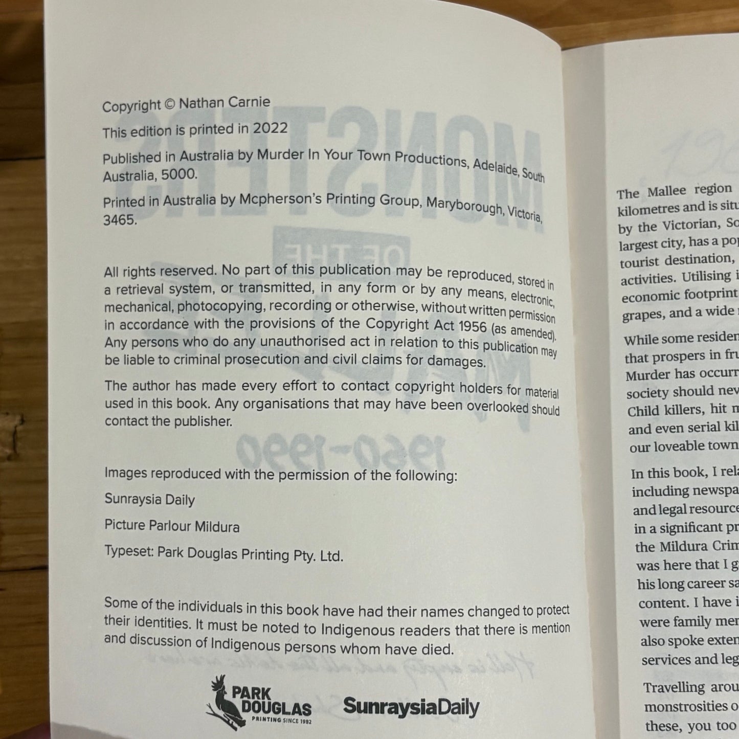 Monsters of The Mallee Volume 1 by Nathan Carnie Paperback GD