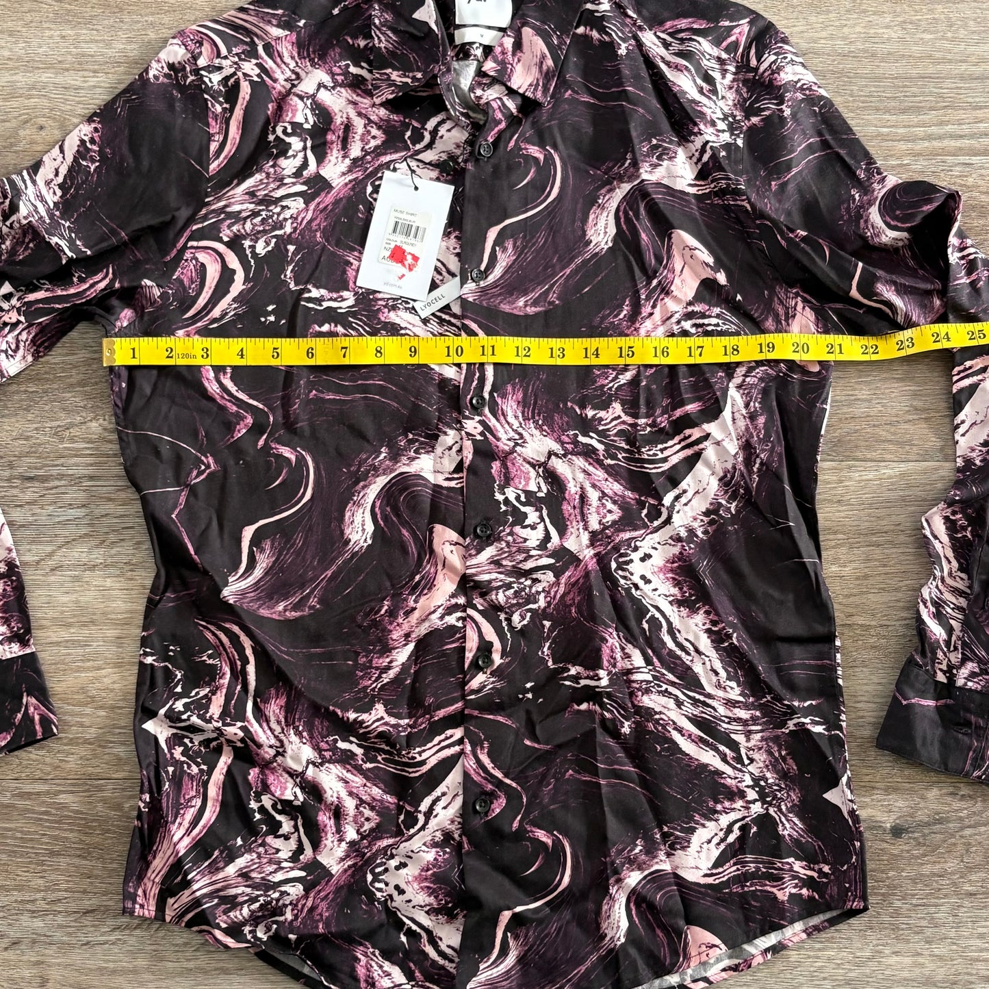 yd Shirt Mens Medium Slim Fit Burgundy Paisley Collared NWT