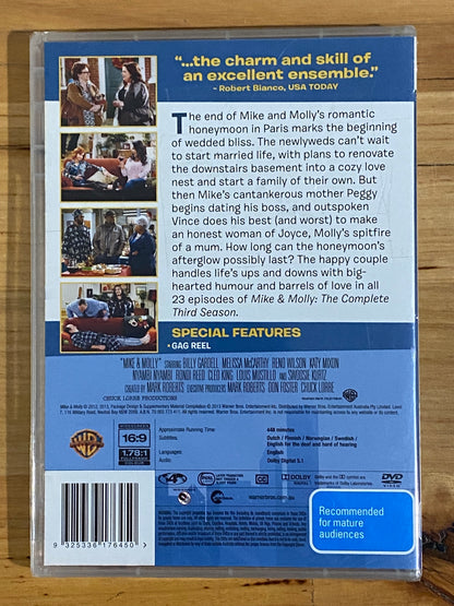 Mike And Molly Season 1-4 DVD US Comedy 3-Disc PAL 4 VGC Season 3 Sealed