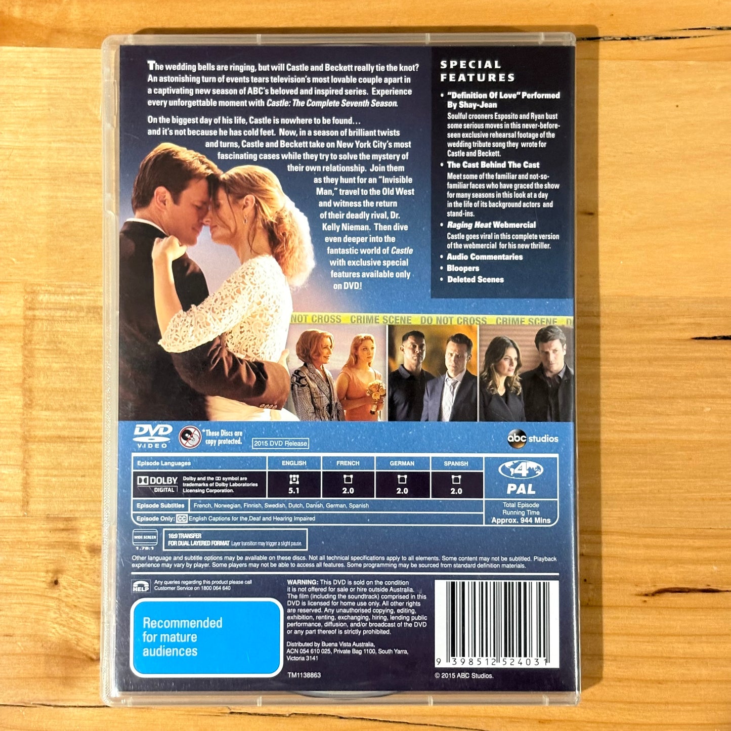 Castle Seasons 1-8 Complete DVD Nathan Fillion US Police Drama PAL 4 VGC