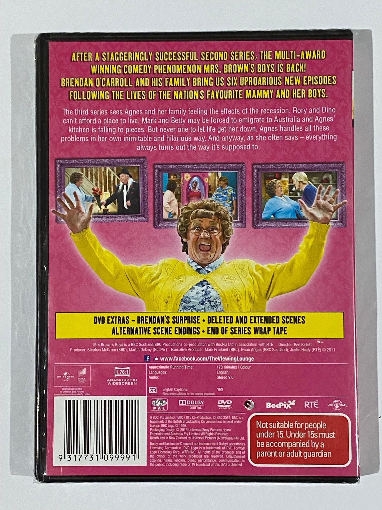 Mrs Brown's Boys Series 3 DVD Comedy PAL 2,4,5 New Sealed