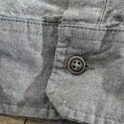 Mountain Designs Organic Cotton Shirt Mens Blue Collared Size 3XL Long Sleeves