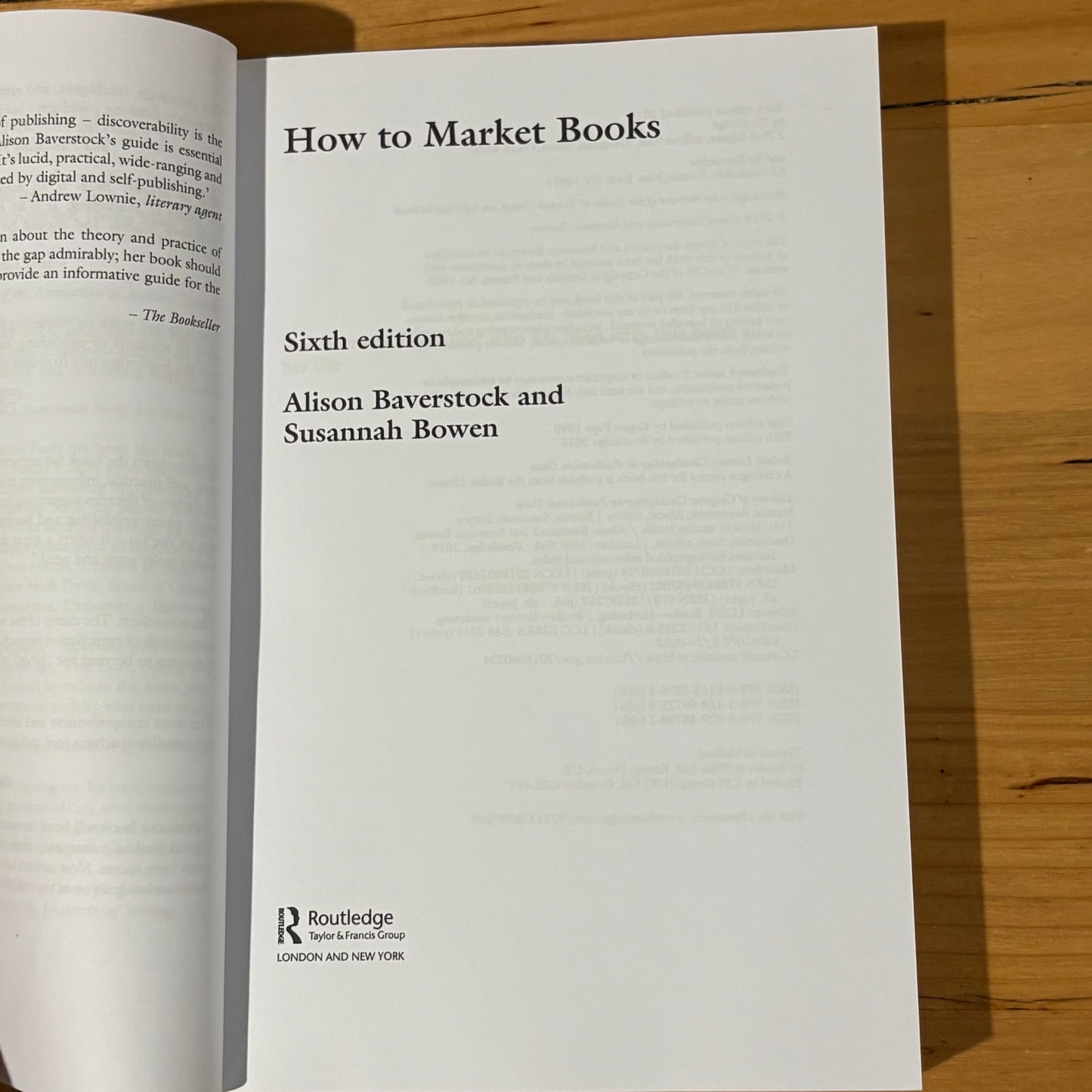 How to Market Books by Alison Baverstock & Susannah Bowen 2019 Paperback GD