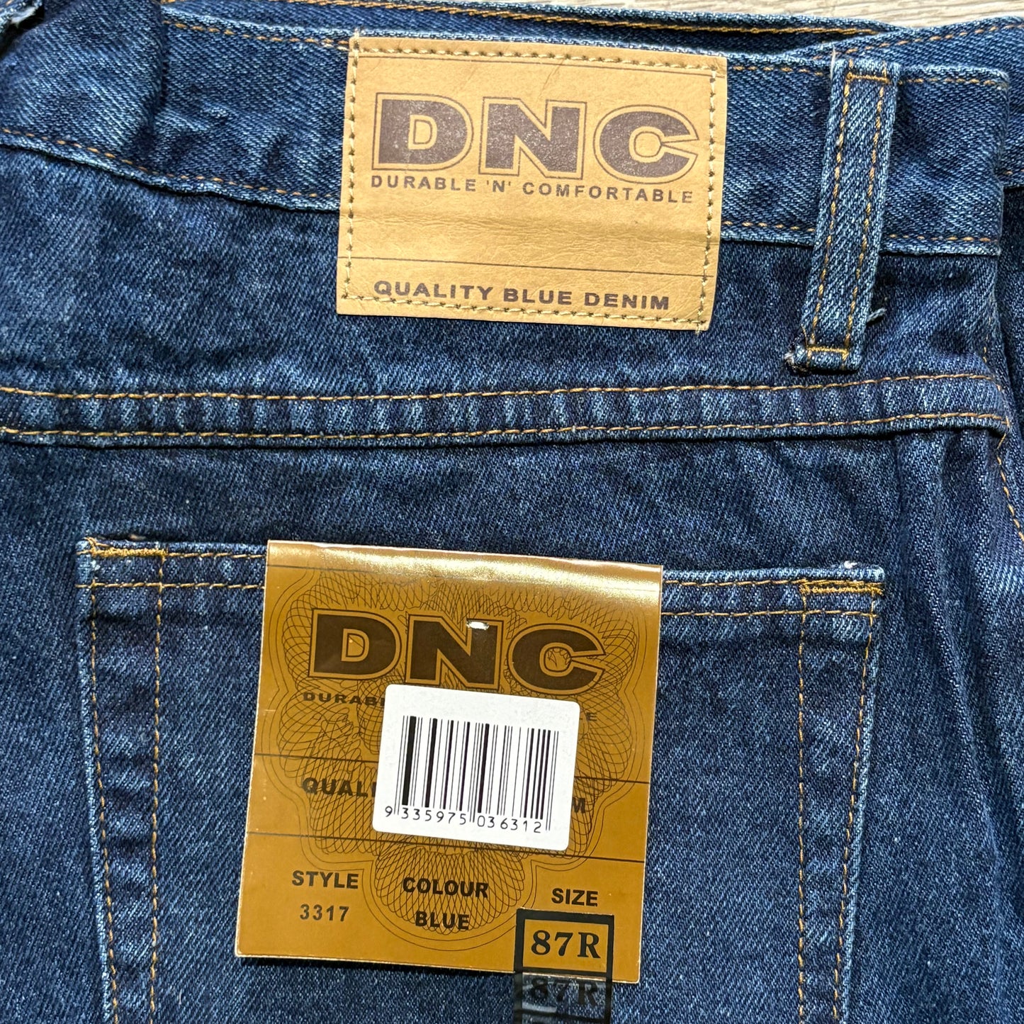 DNC Jeans Mens Size 87R Blue Denim Cotton NEW 3317 Durable N Comfortable Work