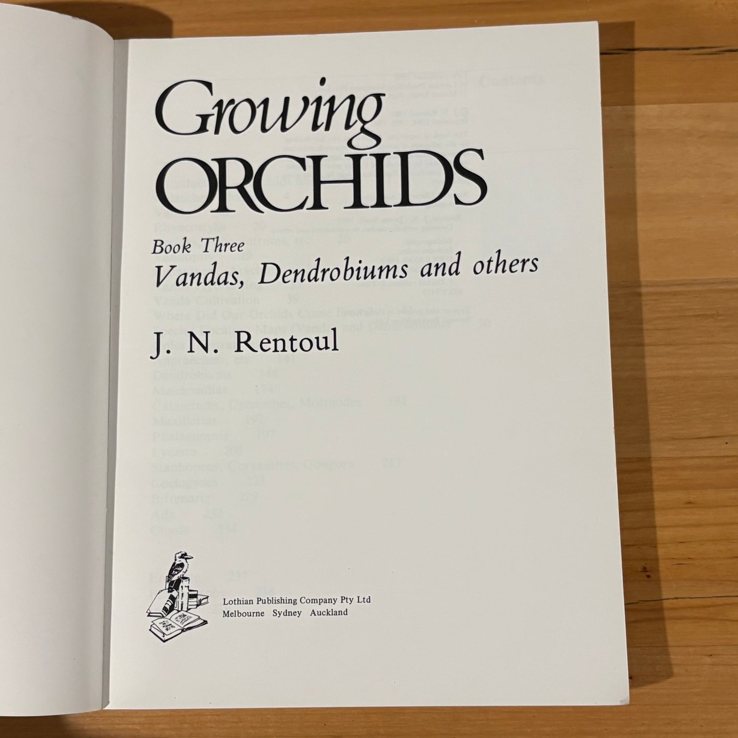 Growing Orchids Book 3 Vandas, dendrobiums and others Paperback 1987 GD