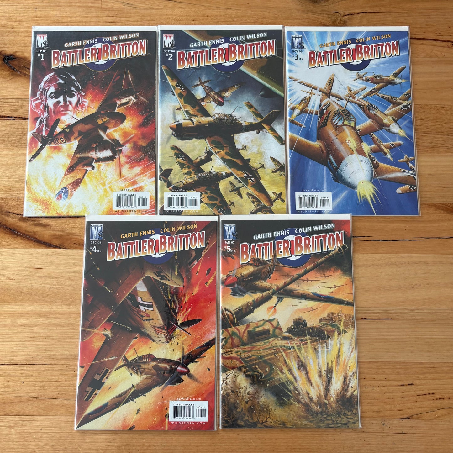 Battler Britton Complete Set 1-5 Garth Ennis Mini-Series Wildstorm Comics 2005