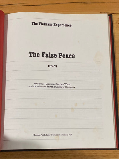 The Vietnam Experience: The False Peace Hardcover Boston Publishing Company GD