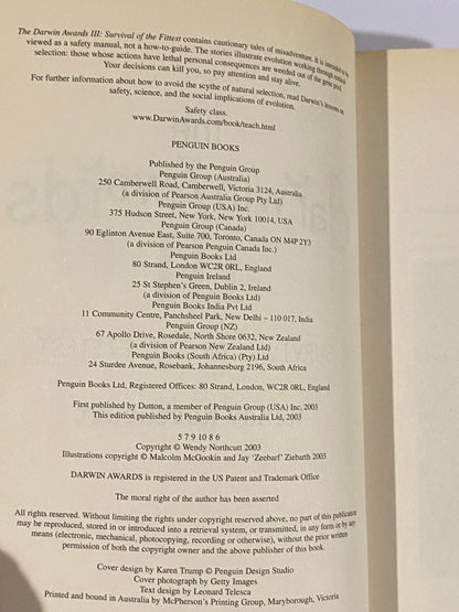 The Darwin Awards 3 Survival Of The Fittest Wendy Northcutt Paperback 2003 GD