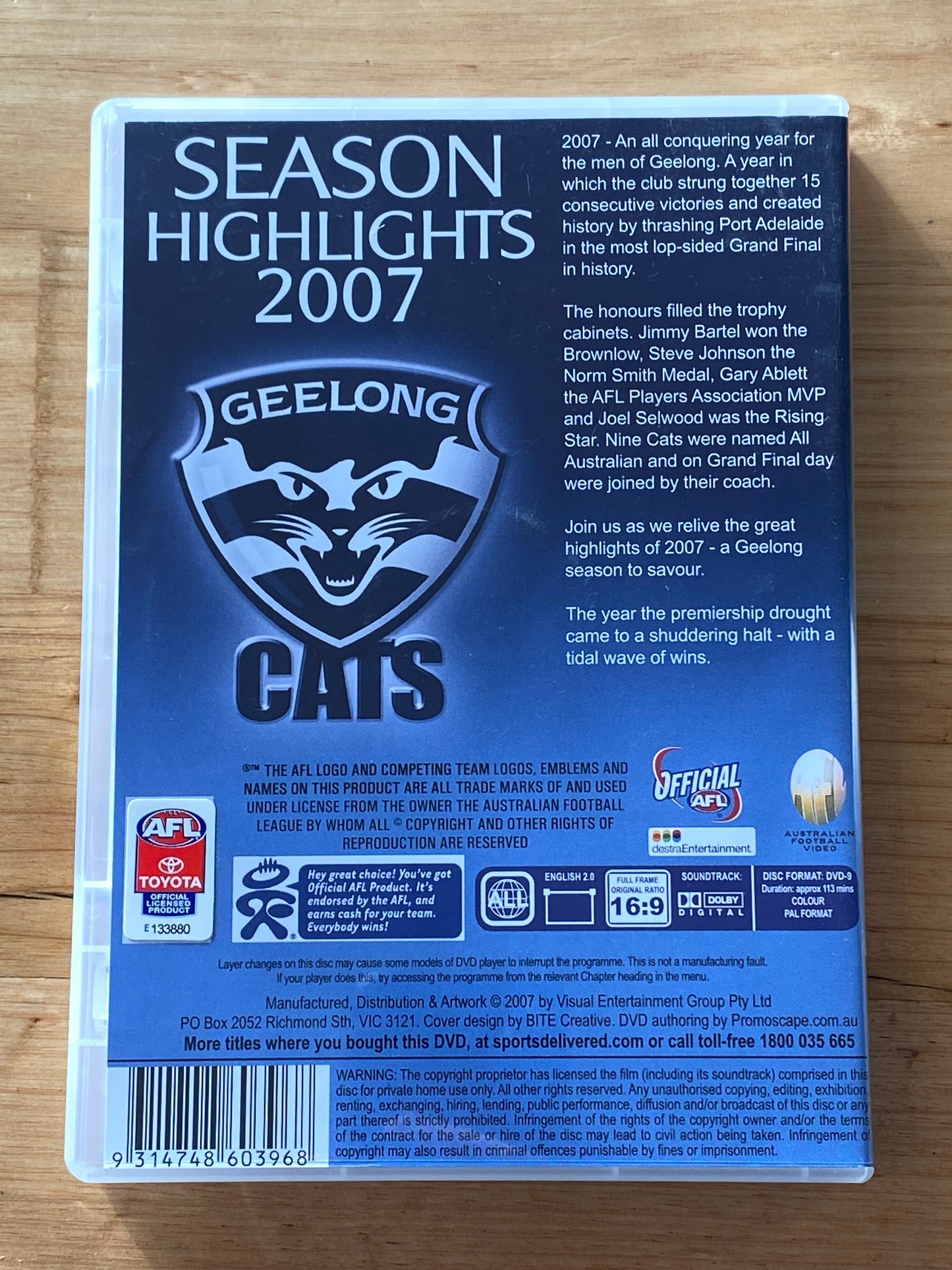 Geelong Season Highlights 2007 DVD PAL 4 VGC