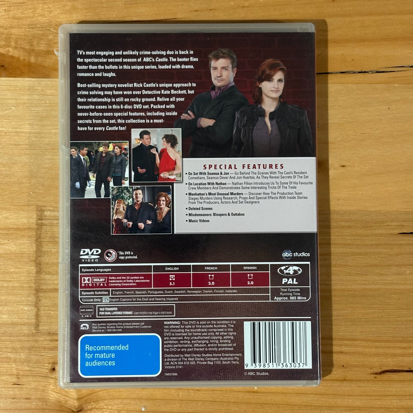 Castle Seasons 1-8 Complete DVD Nathan Fillion US Police Drama PAL 4 VGC