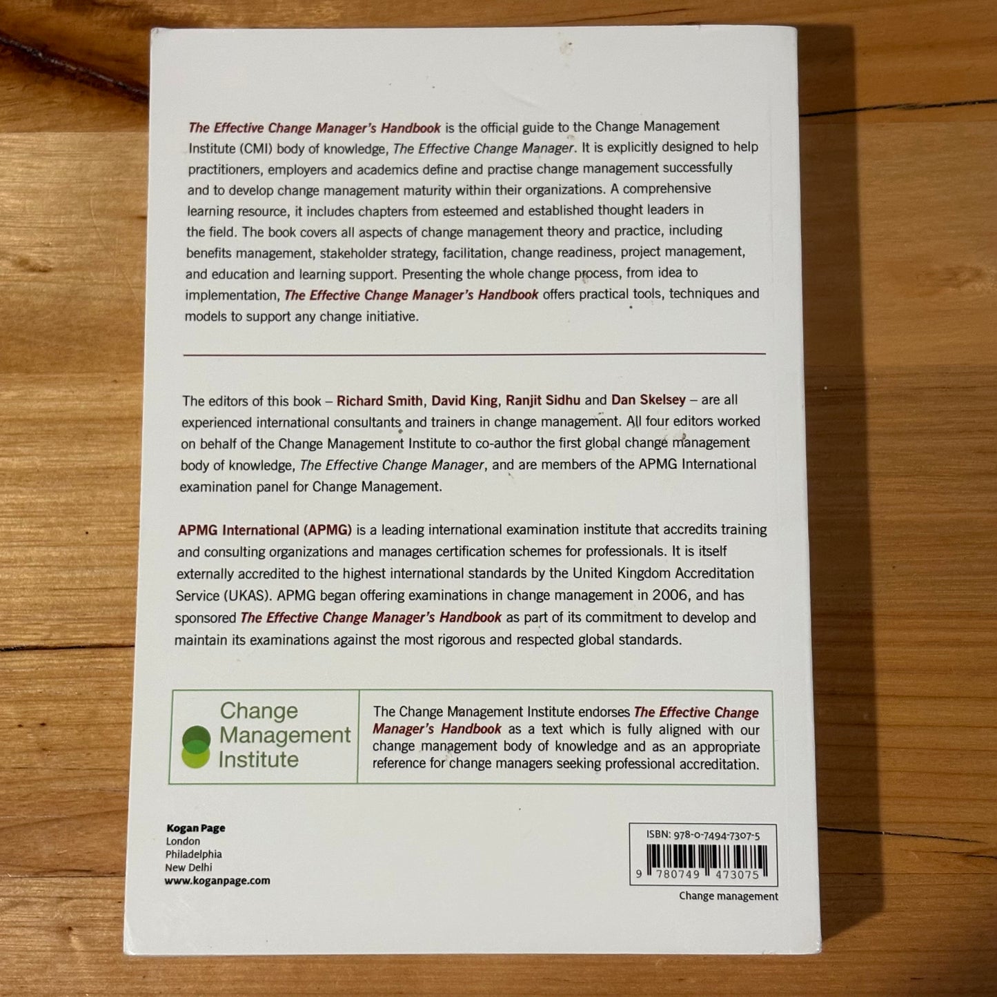 The Effective Change Manager's Handbook Paperback 2015 GD