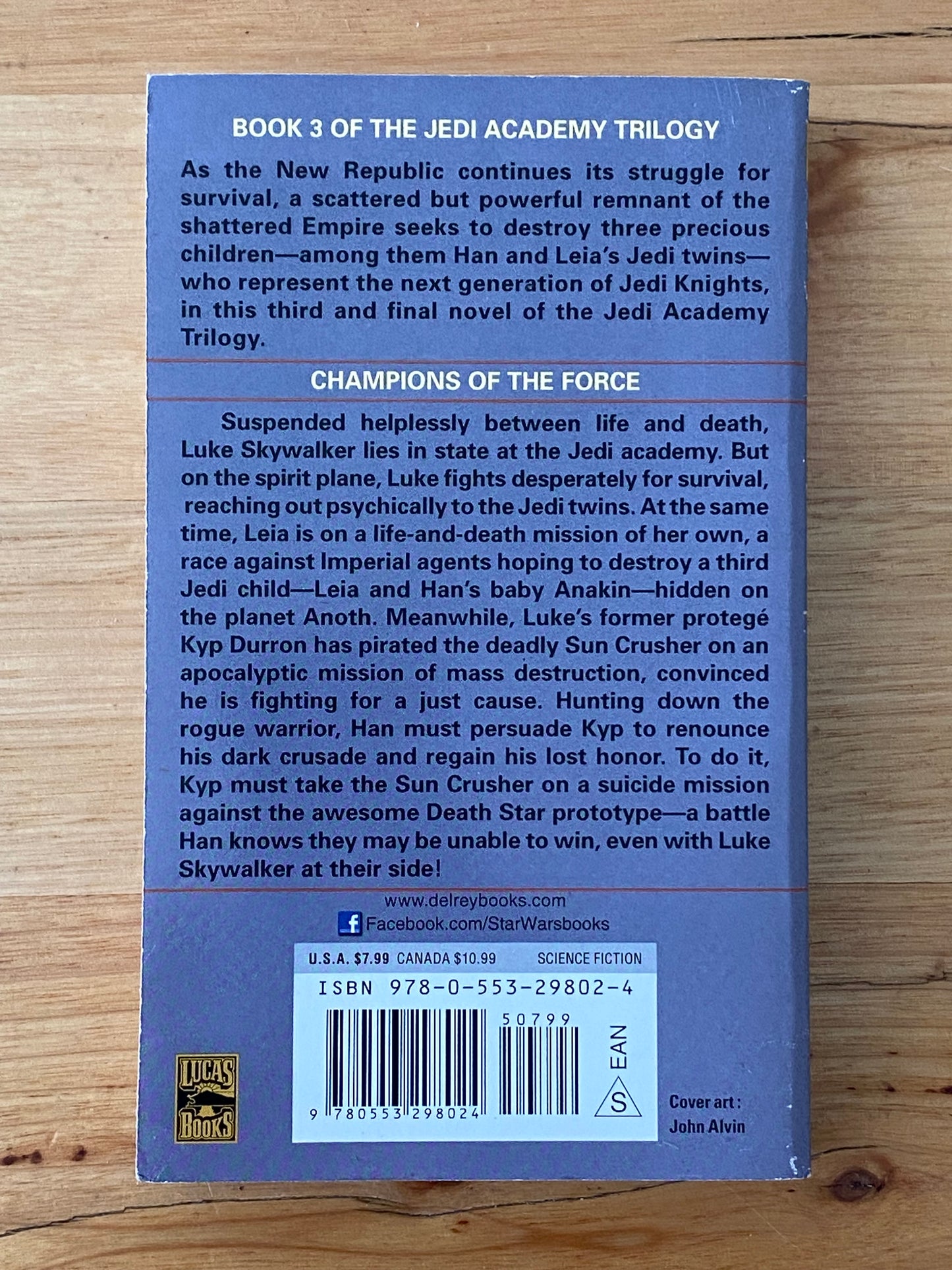 Star Wars Champions of The Force Book 3 Kevin J. Anderson paperback GD