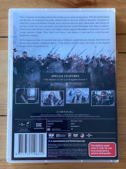 The Last Kingdom Season 1-3 DVD Drama 3-Disc PAL 2,4 VGC