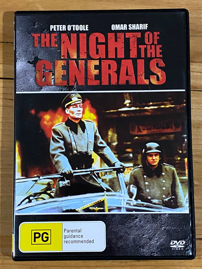 The Night Of The Generals DVD Peter O'Toole Omar Sharif PAL 4 VGC