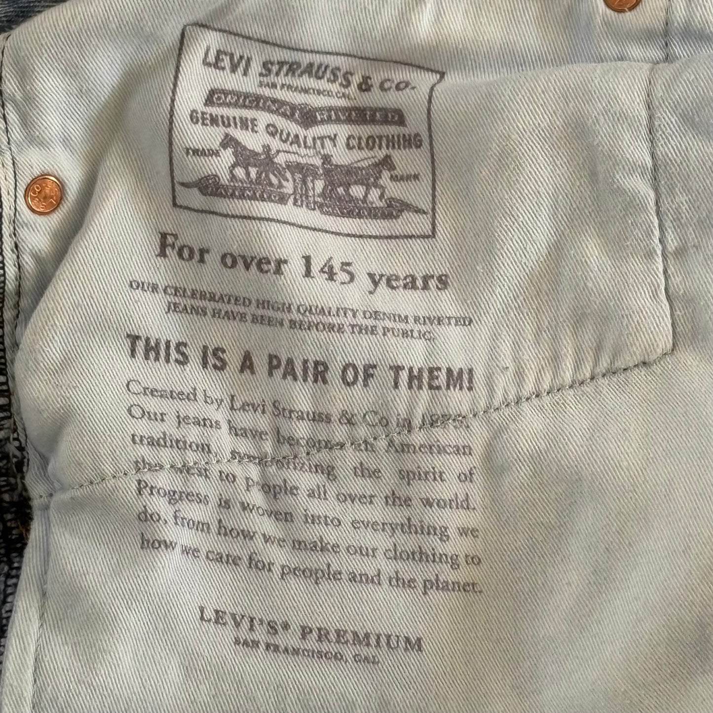 Levis 512 Jeans Straight Leg Size 36L Men's Blue Denim