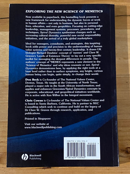 Spiral Dynamics Mastering Values, Leadership and Change Paperback 2006 GD