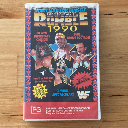 WWF Wrestling Royal Rumble 1990 VHS 3 Hours Long Ex-Rental GD