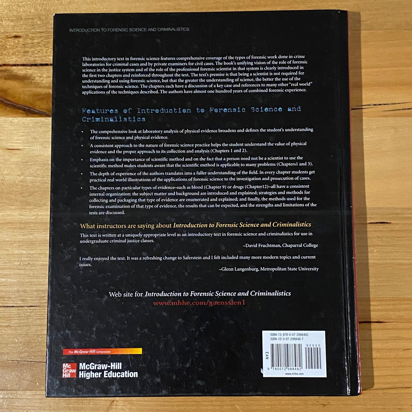 Introduction To Forensic Science and Criminalistics Hardcover 2008 GD