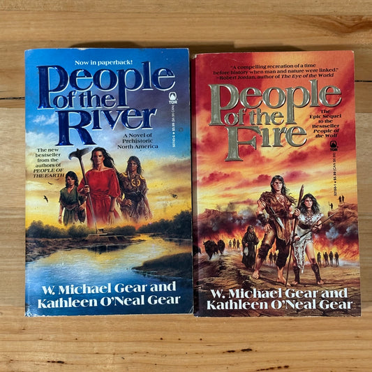 People Of The Fire & The River Michael Gear and Kathleen O'Neill Gear Paperback x 2