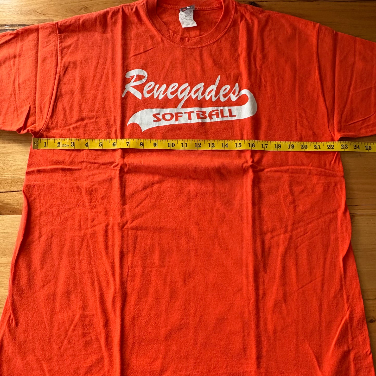 Renegades Softball Team T-Shirt Orange Short Sleeve Size XL