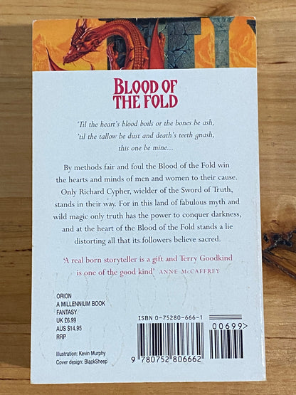 Blood Of The Fold by Terry Goodkind Paperback 1996 GD