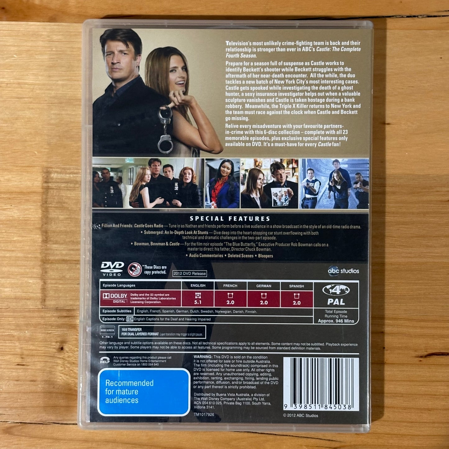 Castle Seasons 1-8 Complete DVD Nathan Fillion US Police Drama PAL 4 VGC