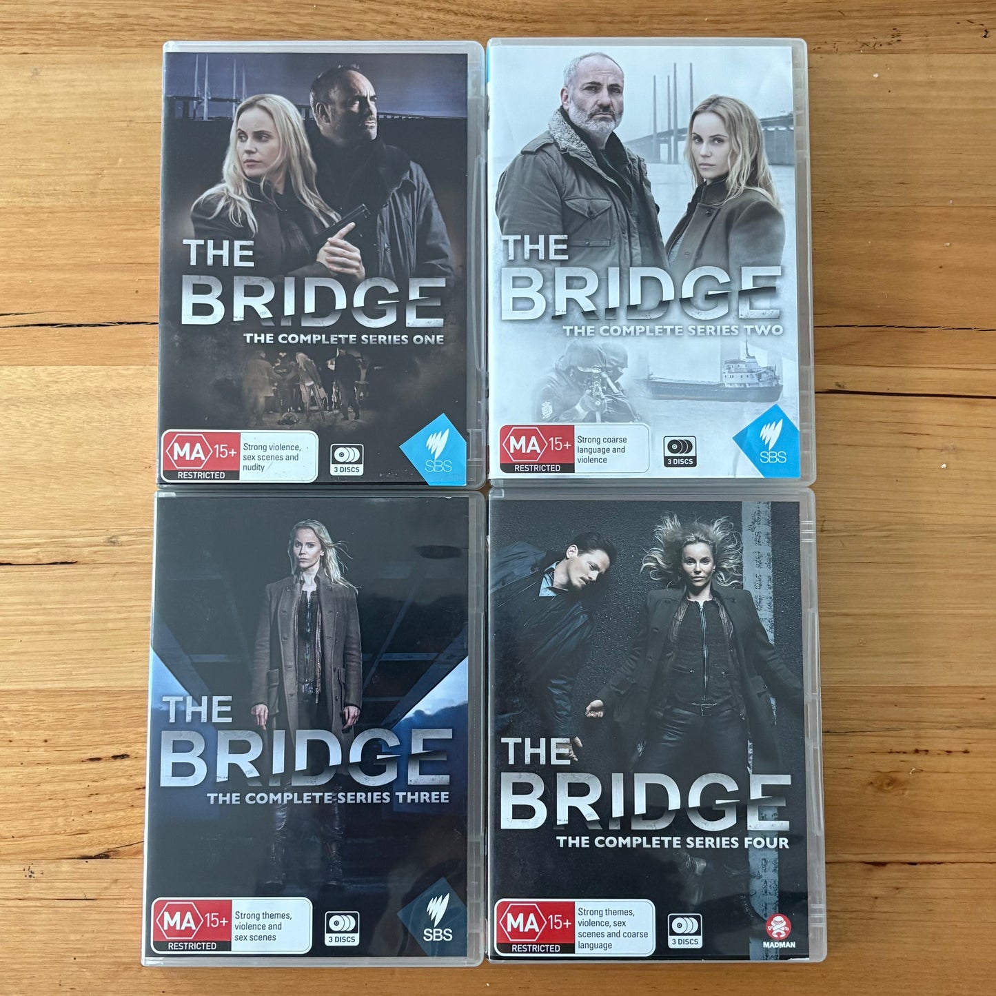 The Bridge Series 1-4 DVD Complete Set Swedish/Danish Crime Thriller PAL 4 VGC