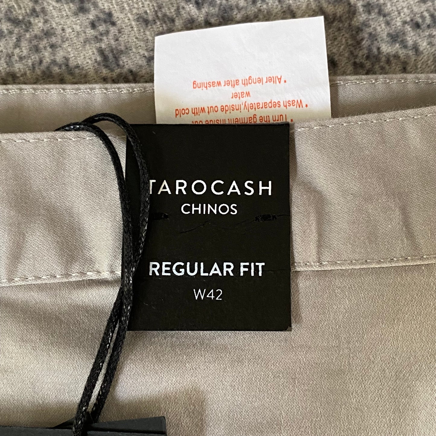 Tarocash Men’s Chinos Putty Sz 42-inch Waist Regular Zip Fly New With Tags